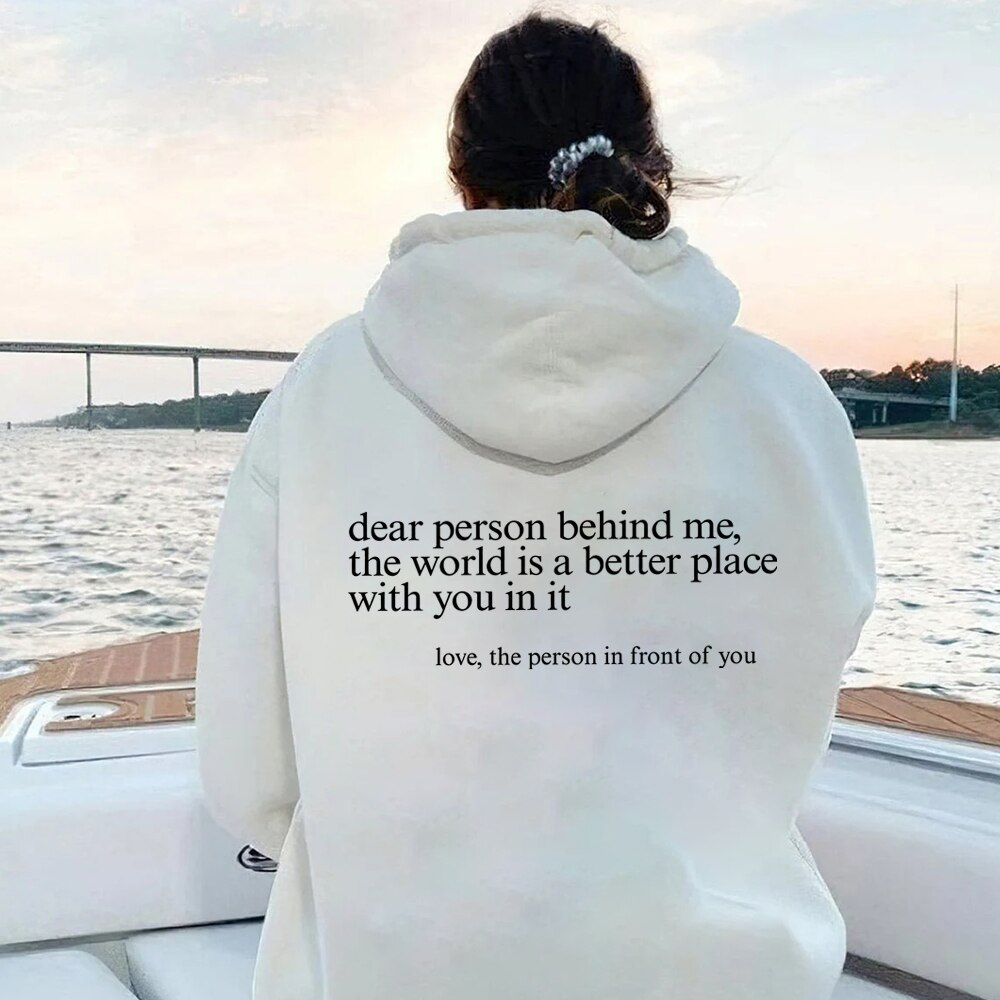 Liebe Person – Hoodie mit Rücken-Spruch