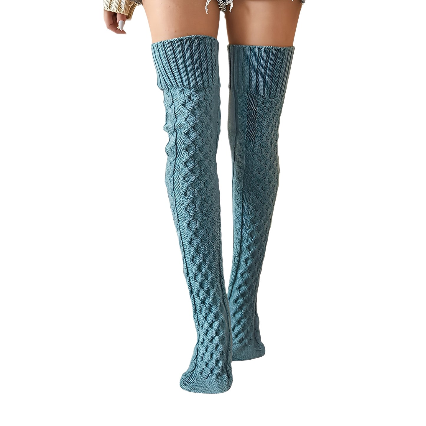 Jillian - Warme, elegante, lange Wollsocken für Damen