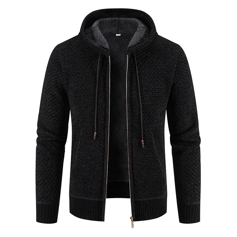 Roswell - Modellhafte Herren-Strickjacke mit Kapuze
