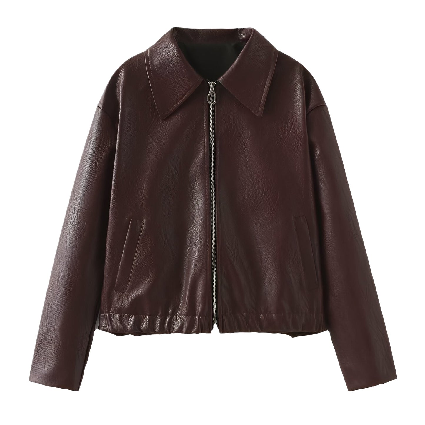 Lesley - Trendige Damenjacke aus Lederimitat mit Zipper