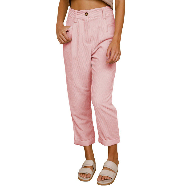 Chelsie - Komfortable Damenhose aus Cord mit hohem Bund