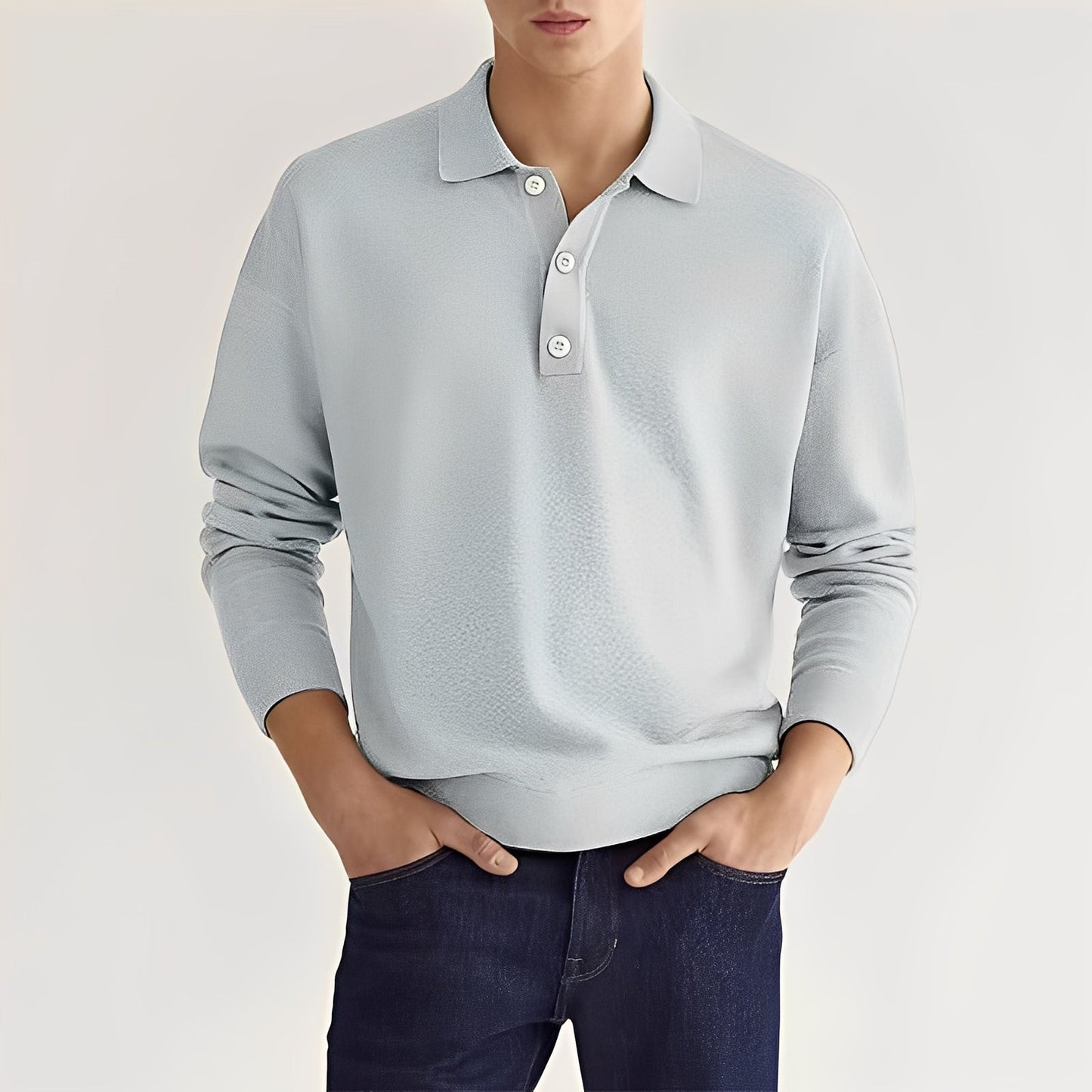 Dominic - Gemütliches Langarm-Poloshirt für Herren