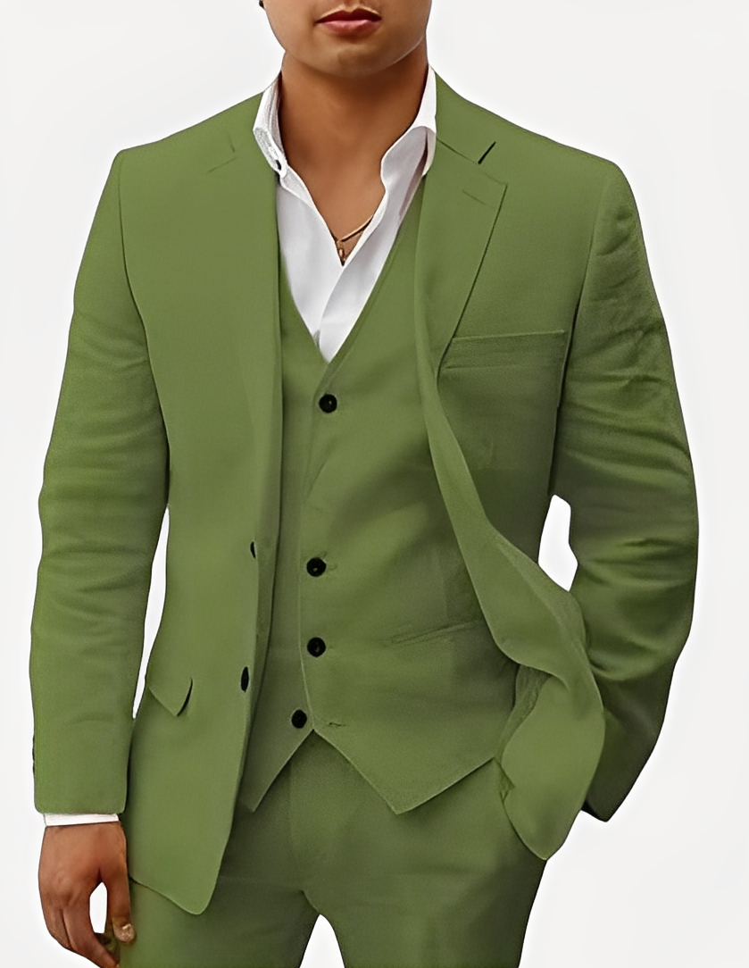 Beckham - Elegantes dreiteiliges Herren-Leinenset