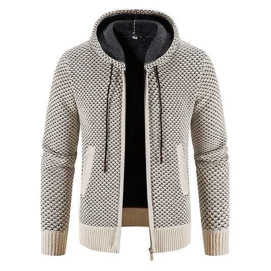 Roswell - Modellhafte Herren-Strickjacke mit Kapuze
