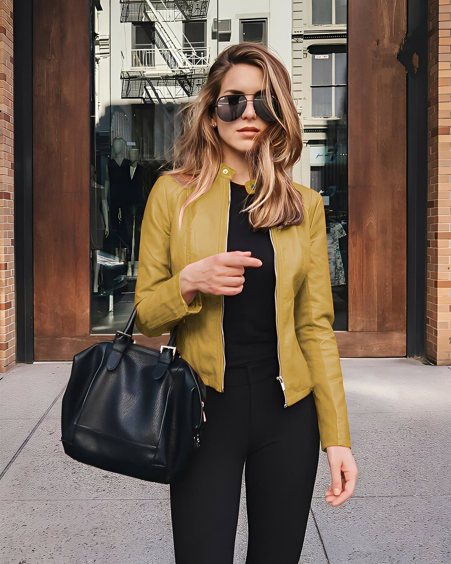 Ashlee - Stylische, eng geschnittene Damenlederjacke