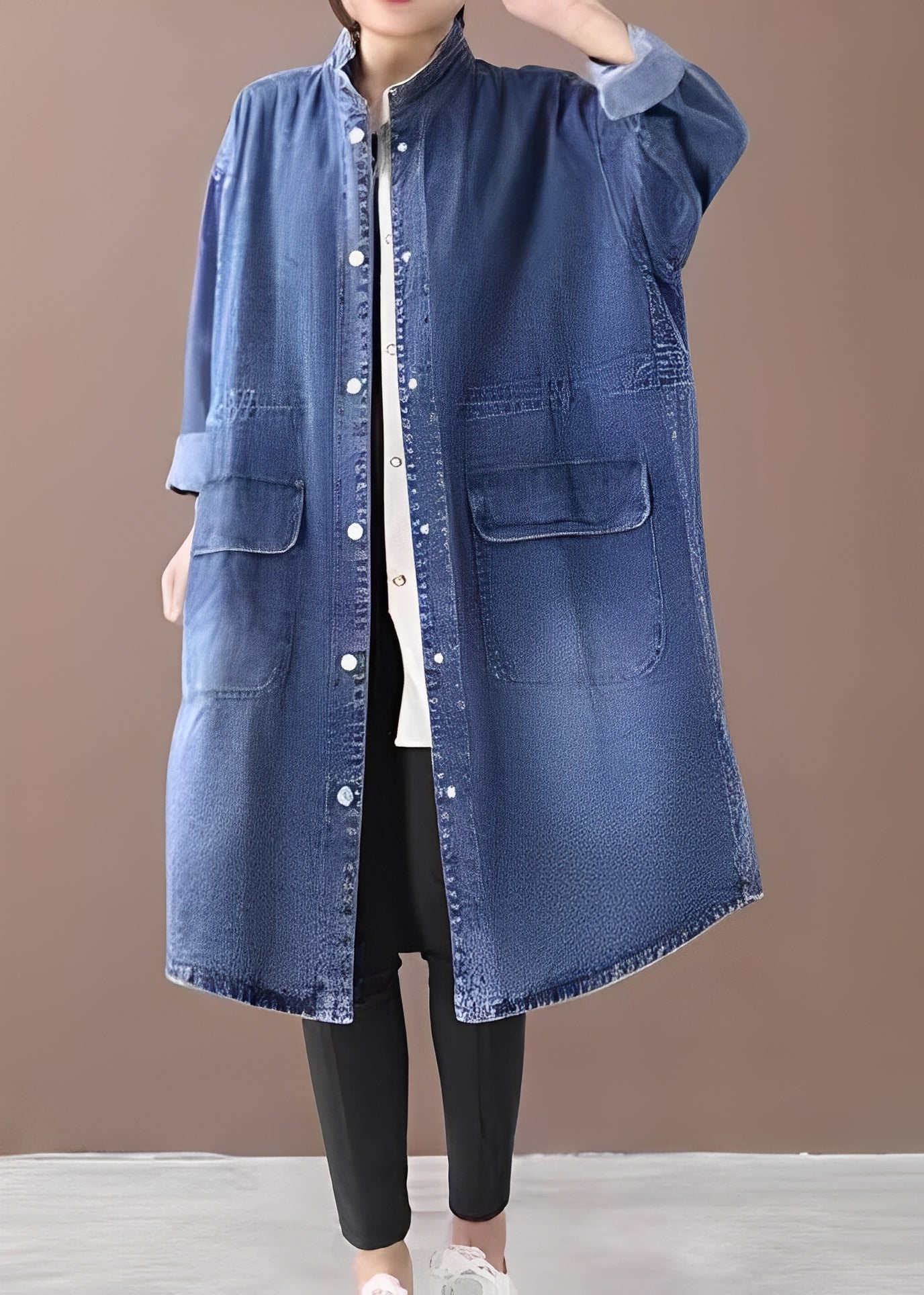 Jacinda - Damenjeansjacke im legeren Stil mit Stehkragen