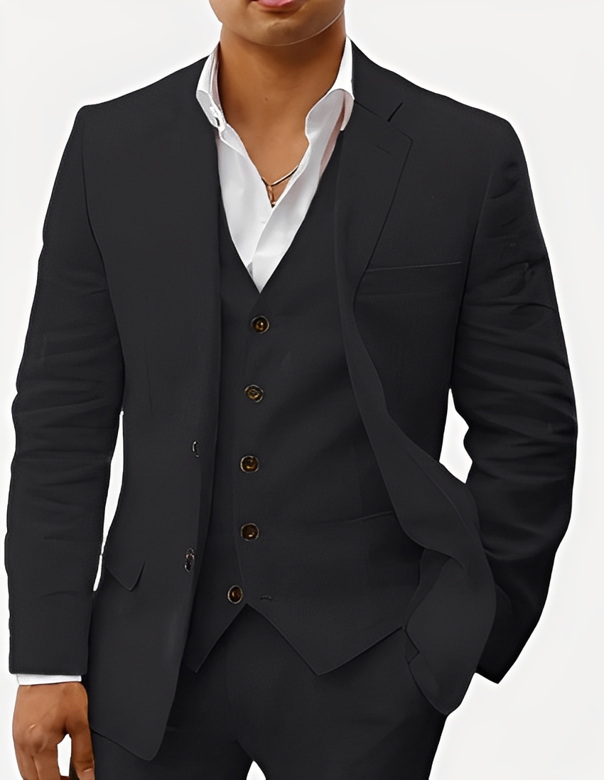 Beckham - Elegantes dreiteiliges Herren-Leinenset