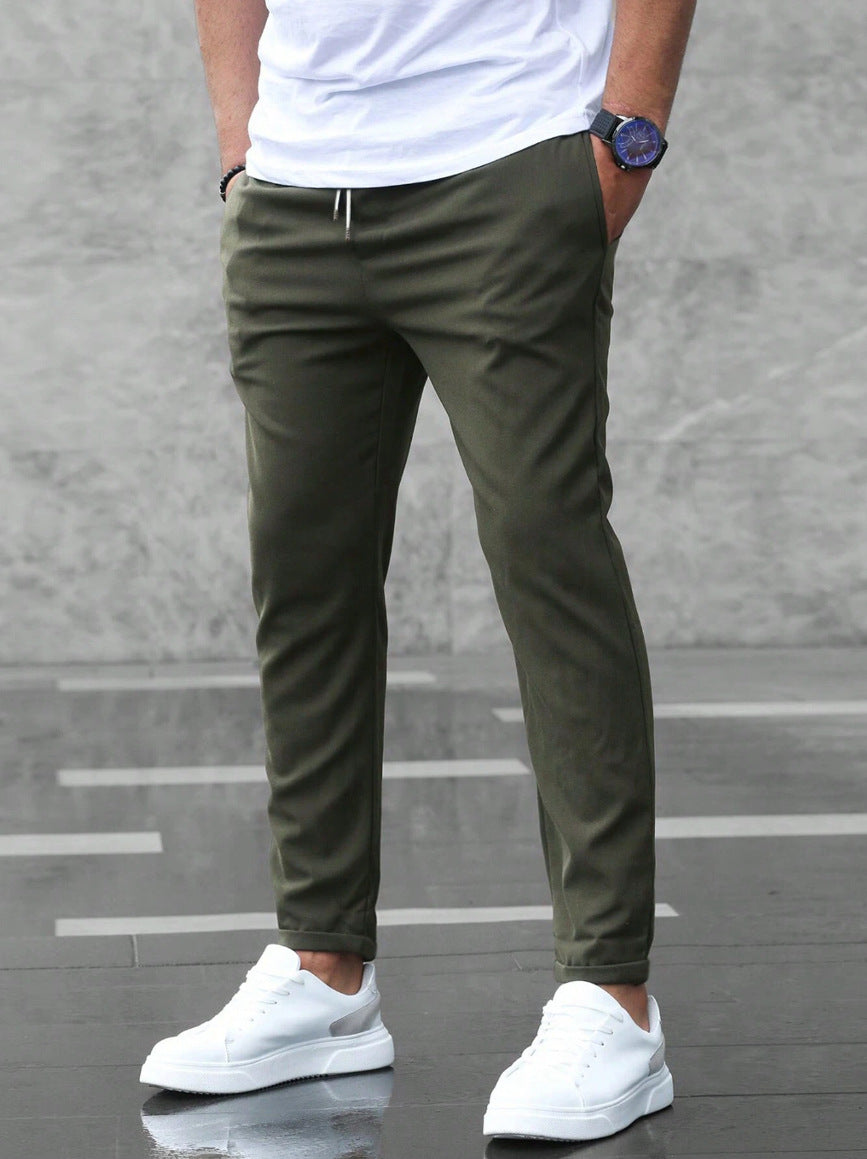Allan - Bequeme Herrenhose aus Stretch mit Kordelzug, schlankes Design