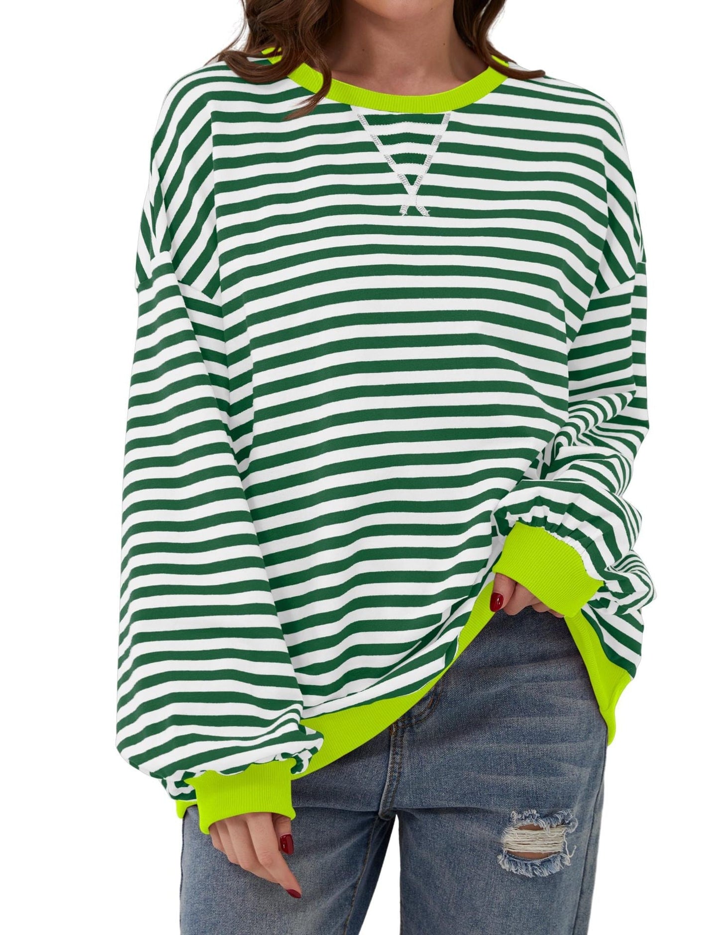 Cordelia - Eleganter, lockerer Damenpullover mit Streifen