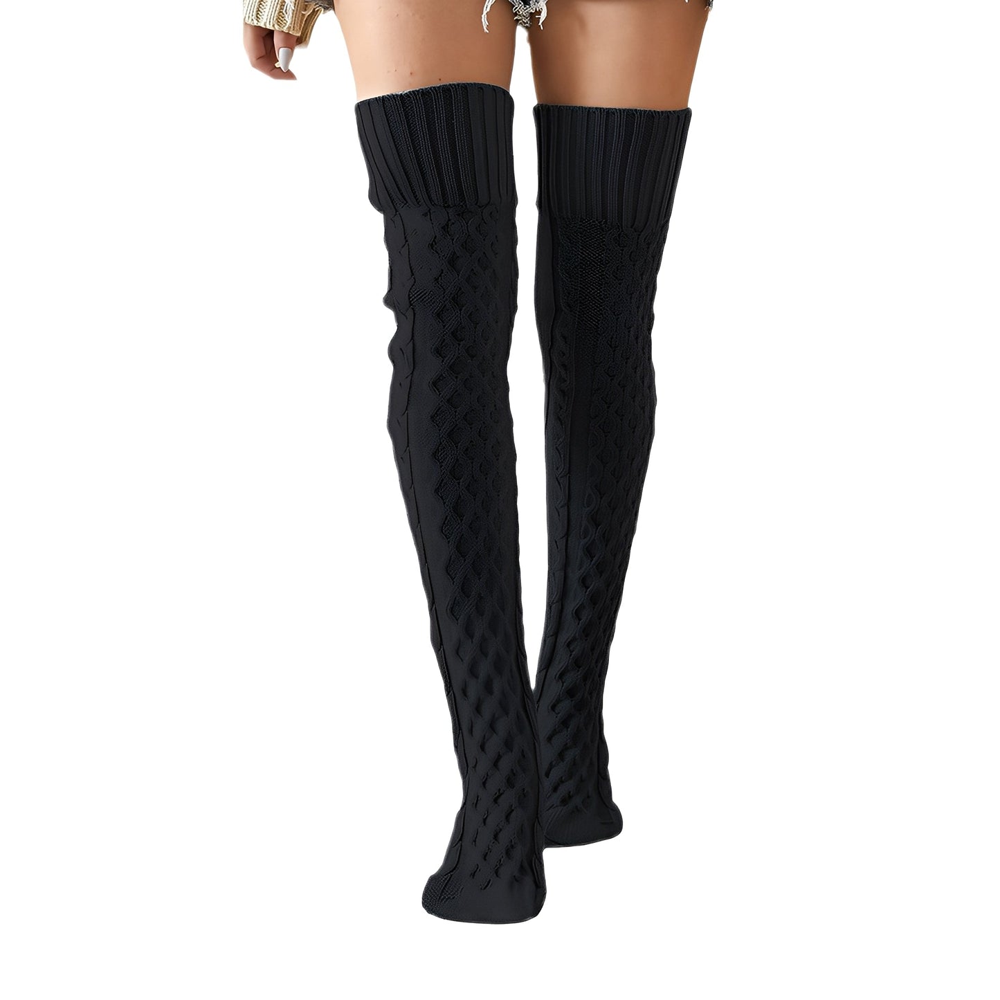 Jillian - Warme, elegante, lange Wollsocken für Damen