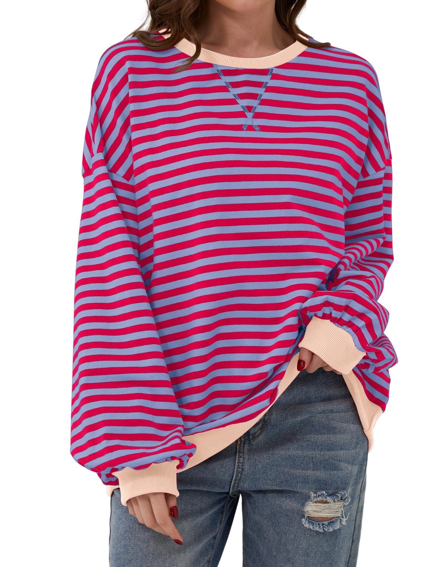 Cordelia - Eleganter, lockerer Damenpullover mit Streifen