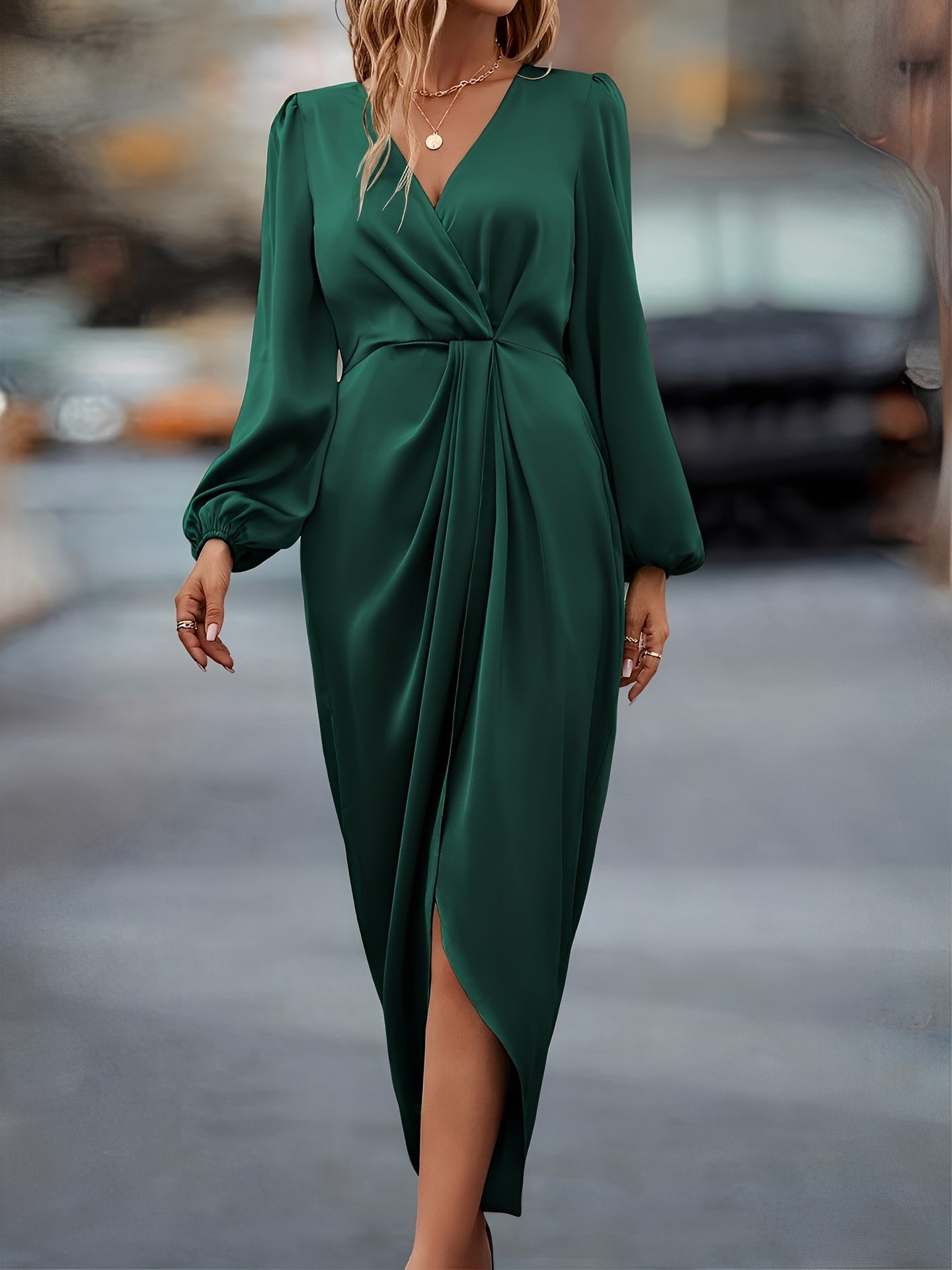 Diantha - Elegantes Kleid mit offenen Puffärmeln für Damen