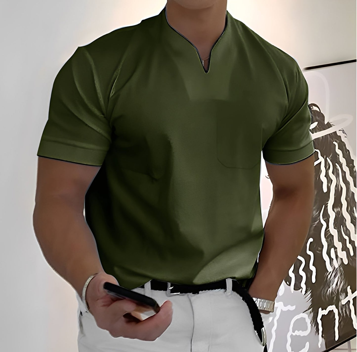 Dylan - Eng geschnittenes, kurzes Herren-Bürohemd