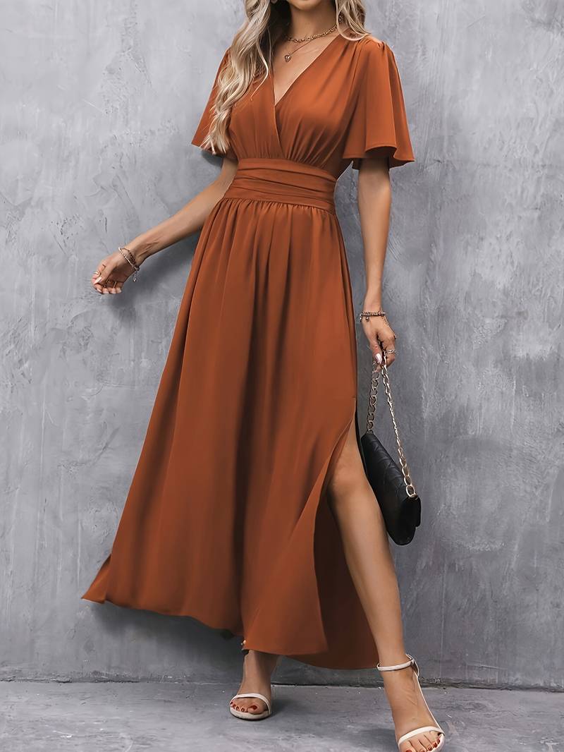 Juliette – Damenkleid mit Rüschkragen und geraffter Taille