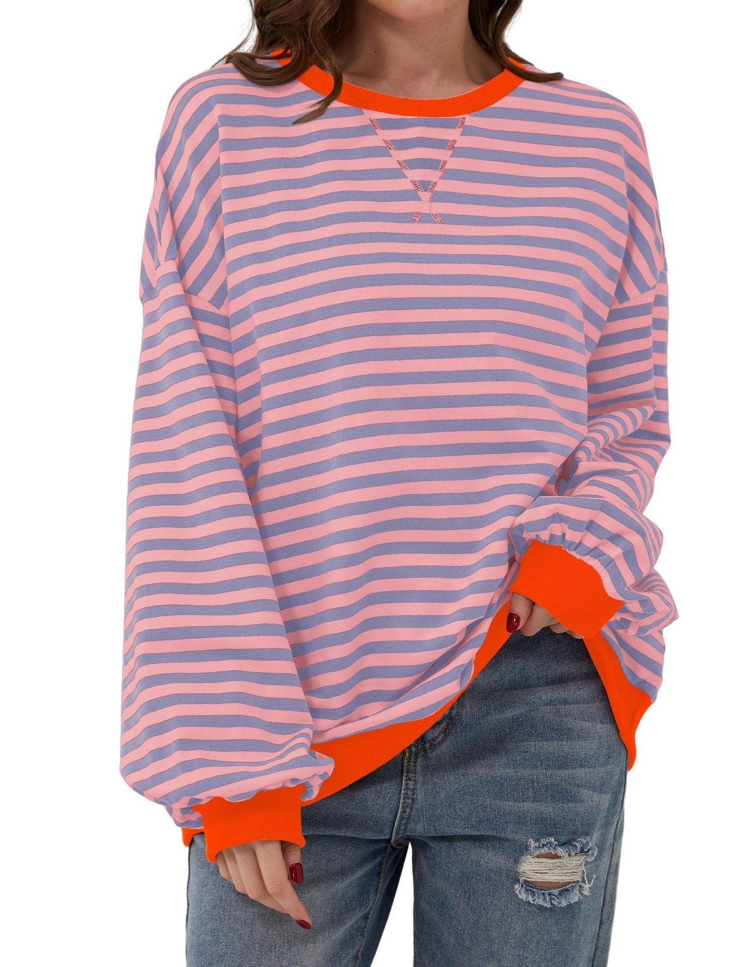 Cordelia - Eleganter, lockerer Damenpullover mit Streifen