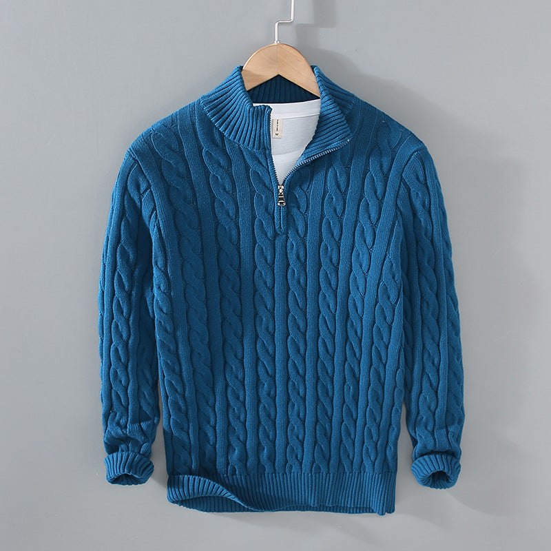 Jerald - Bequemer Herrenpullover mit halbem Reißverschluss