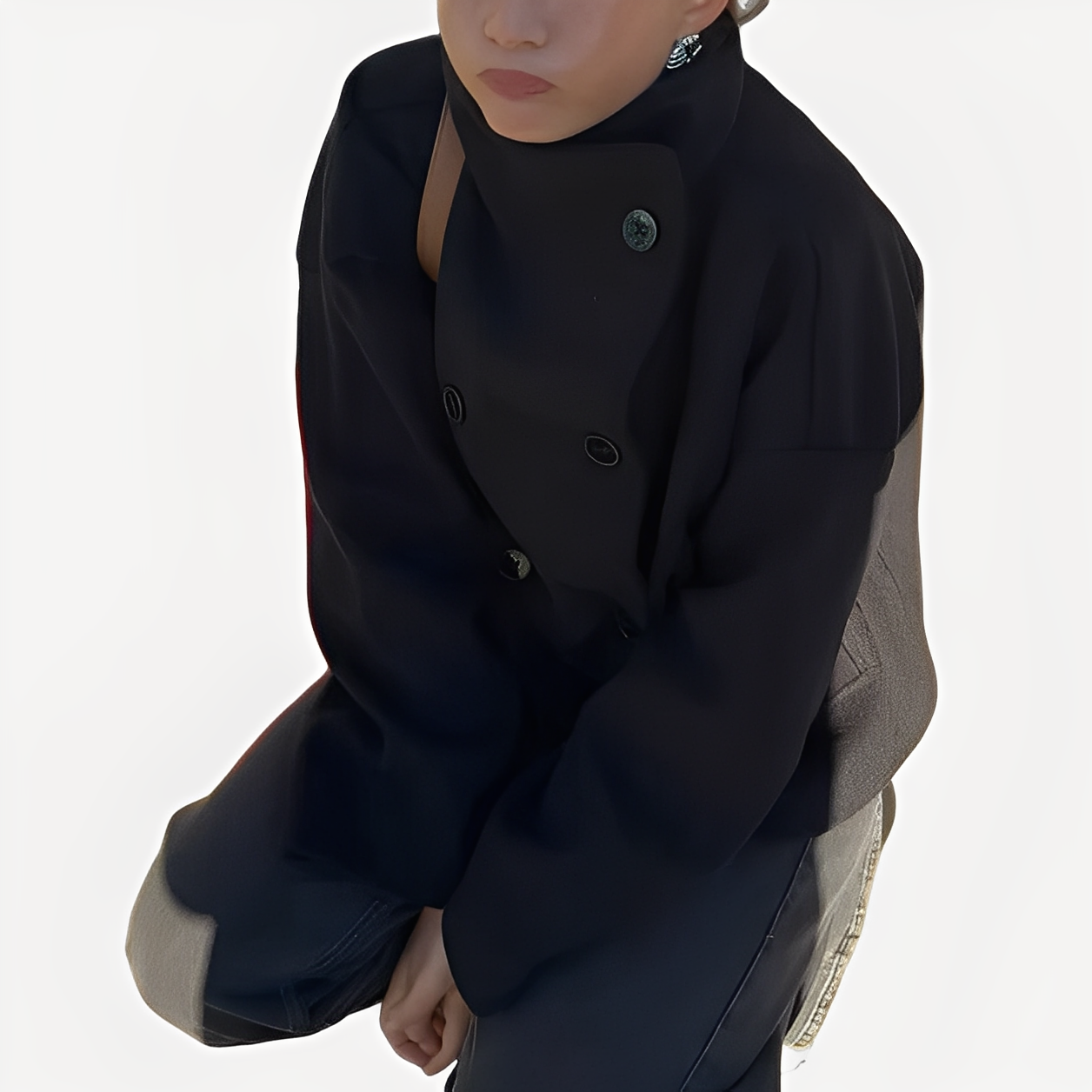Carolyn - Schicke Damenwolljacke mit einem Knopf