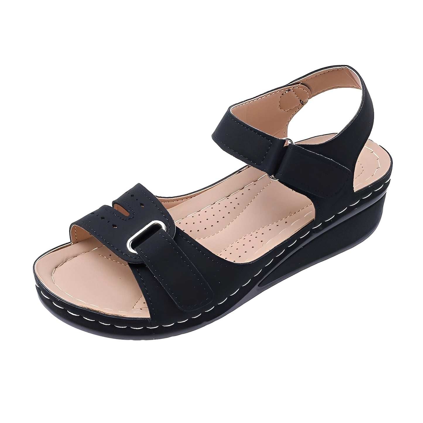 Marissa - Bequeme Damensandalen mit Plateau und Riemen