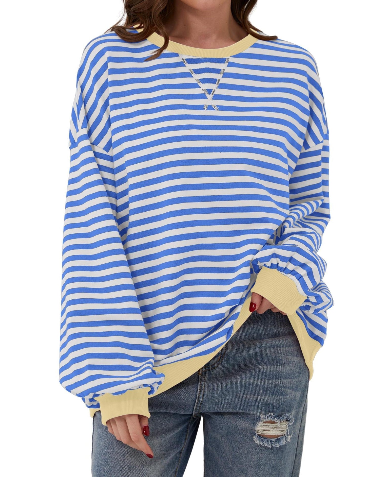 Cordelia - Eleganter, lockerer Damenpullover mit Streifen