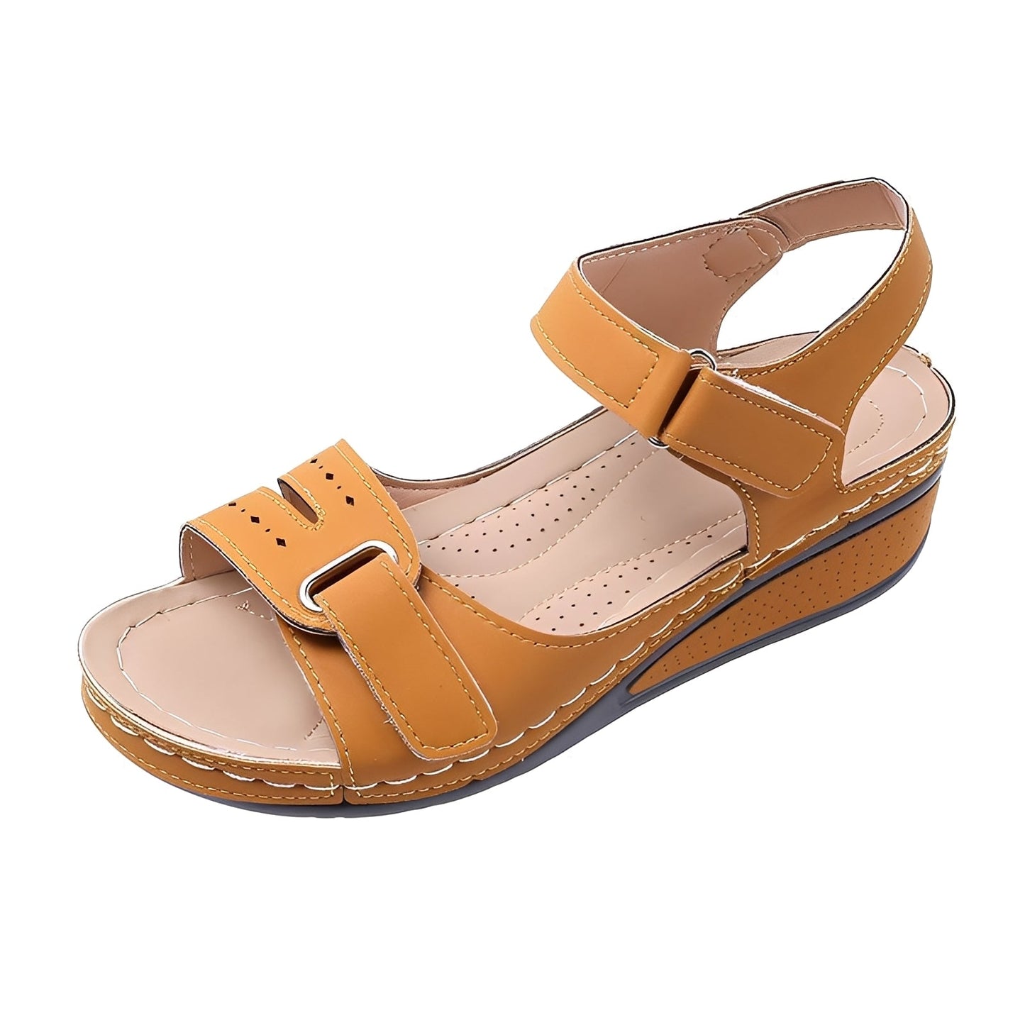 Marissa - Bequeme Damensandalen mit Plateau und Riemen