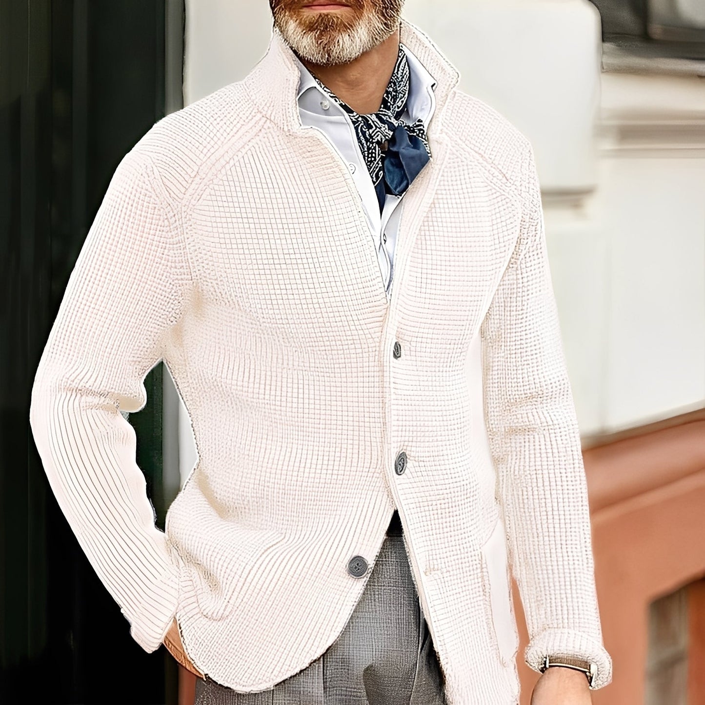 Kayden - Fashionabler Herren-Cardigan mit Stehkragen
