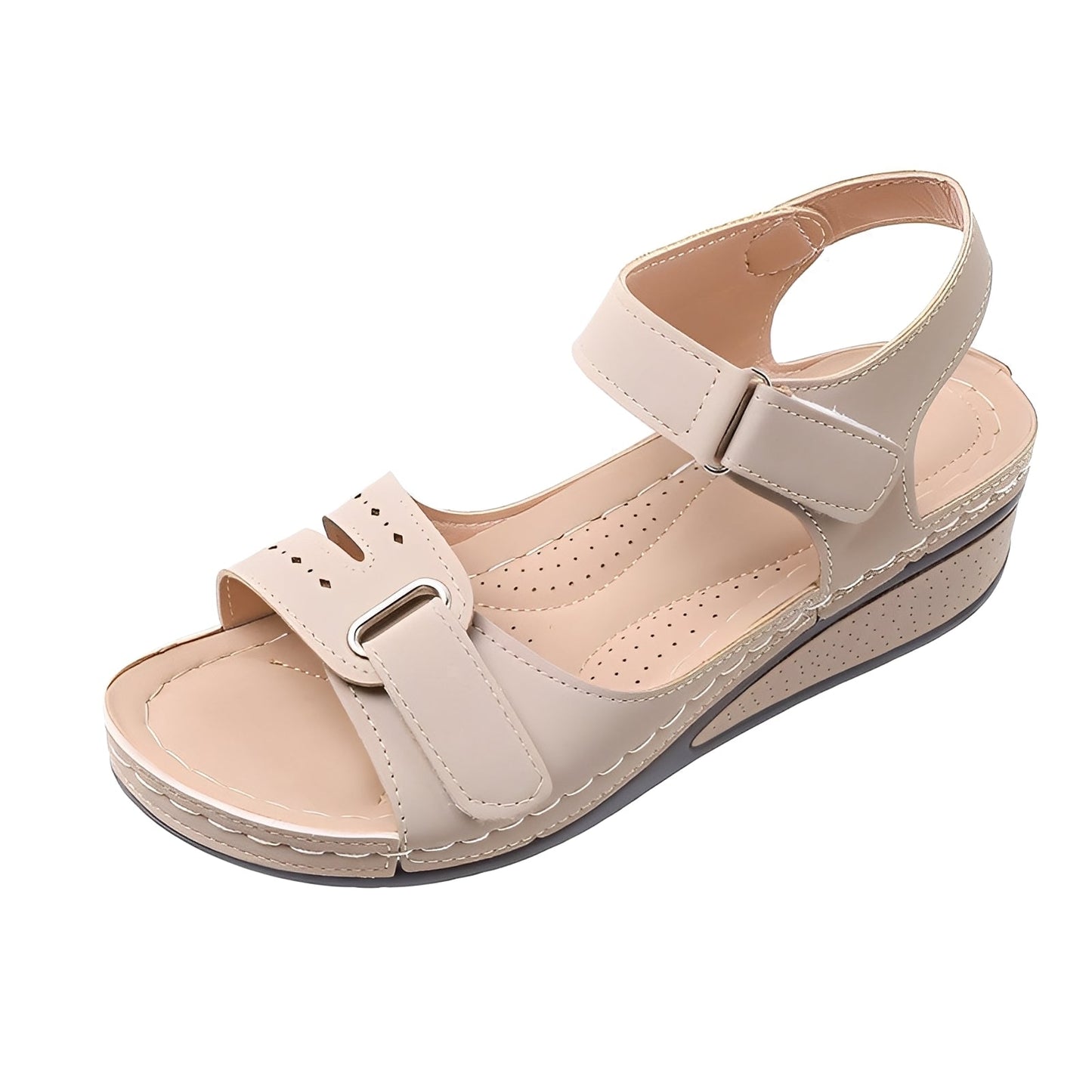 Marissa - Bequeme Damensandalen mit Plateau und Riemen