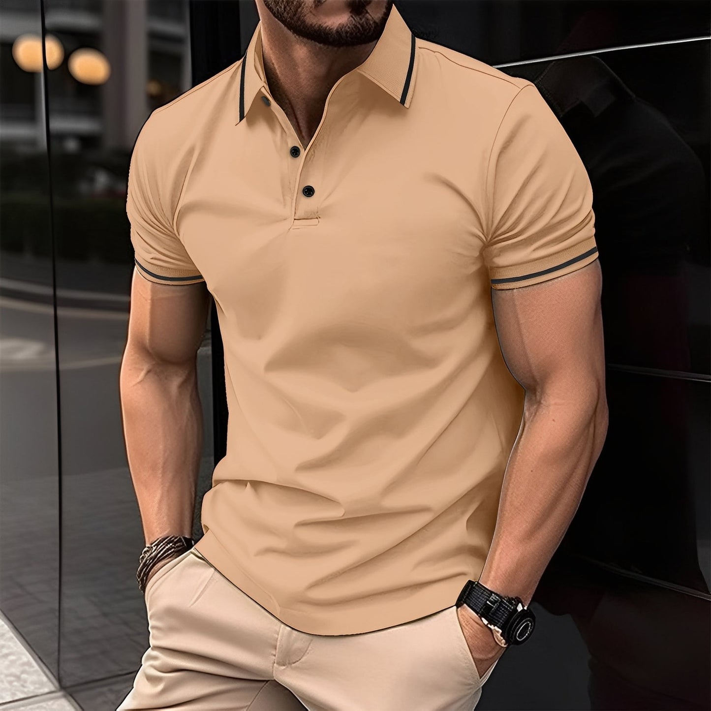 Mervyn - Bequeme Herren-Sportshirts mit kurzen Ärmeln