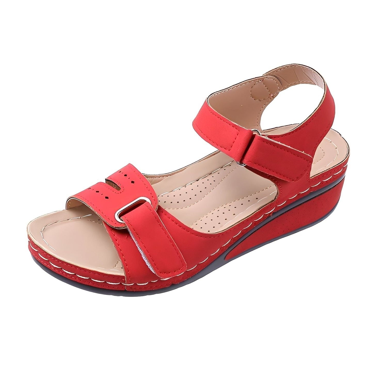 Marissa - Bequeme Damensandalen mit Plateau und Riemen