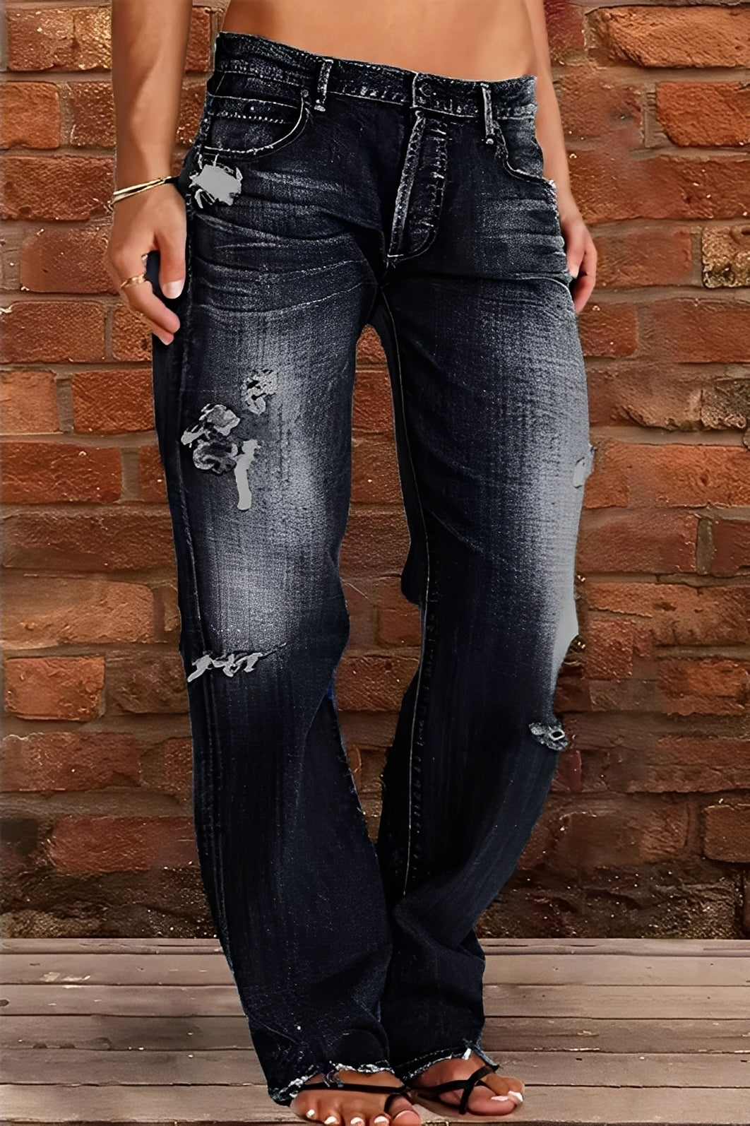 Demetria - Klassische Damenjeans mit niedrigem Bund