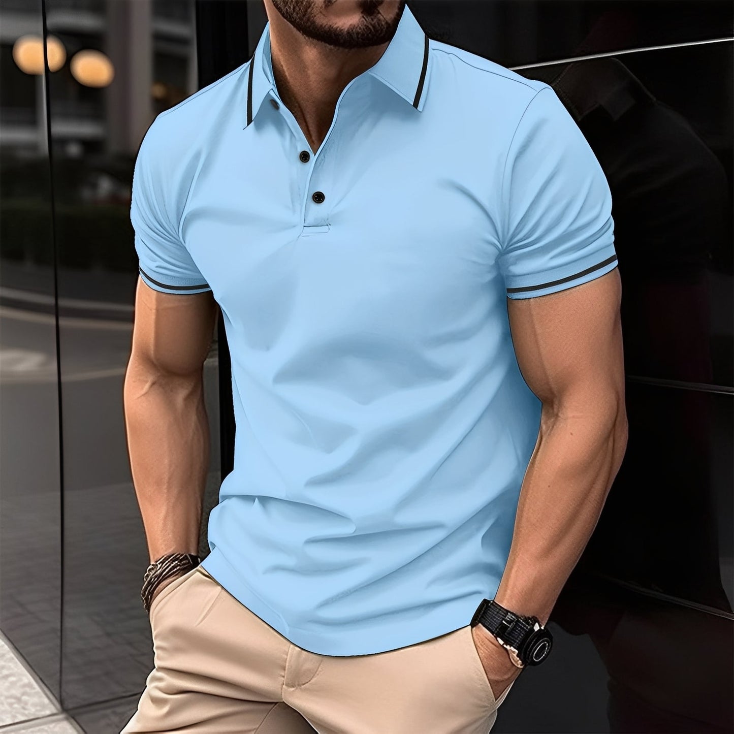 Mervyn - Bequeme Herren-Sportshirts mit kurzen Ärmeln