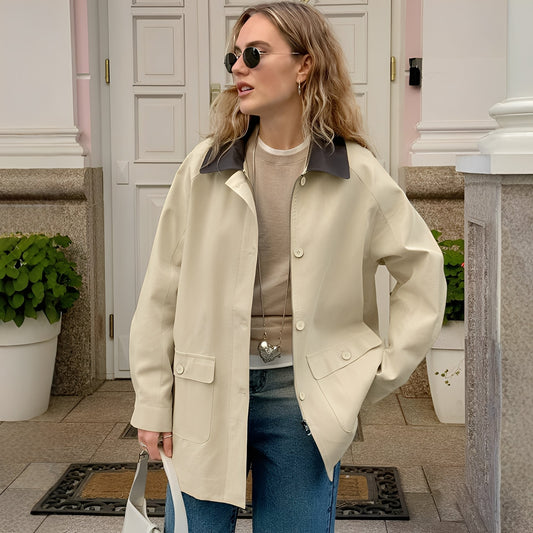 Eireen - Trendige, locker sitzende Damenjacke mit Polokragen