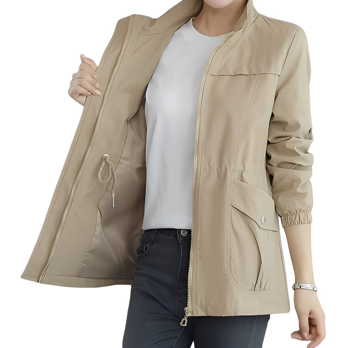 Gwenda - Trendige Damenjacke mit verstellbarer Taille