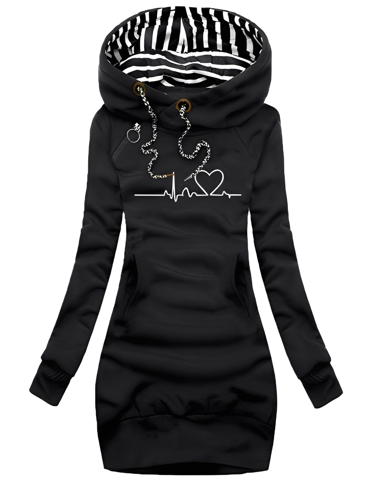 Jaidyn - Stilvolles Kapuzen-Sweaterkleid für Damen