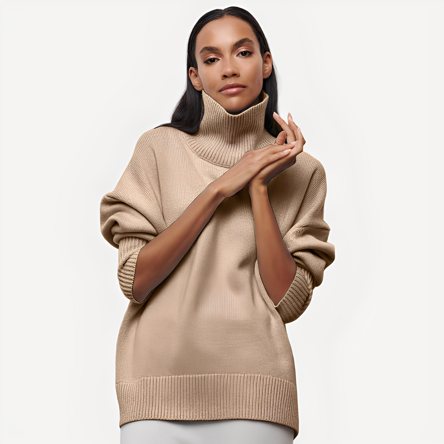 Margery - Damenpullover mit lässigem Schnitt und hohem Kragen