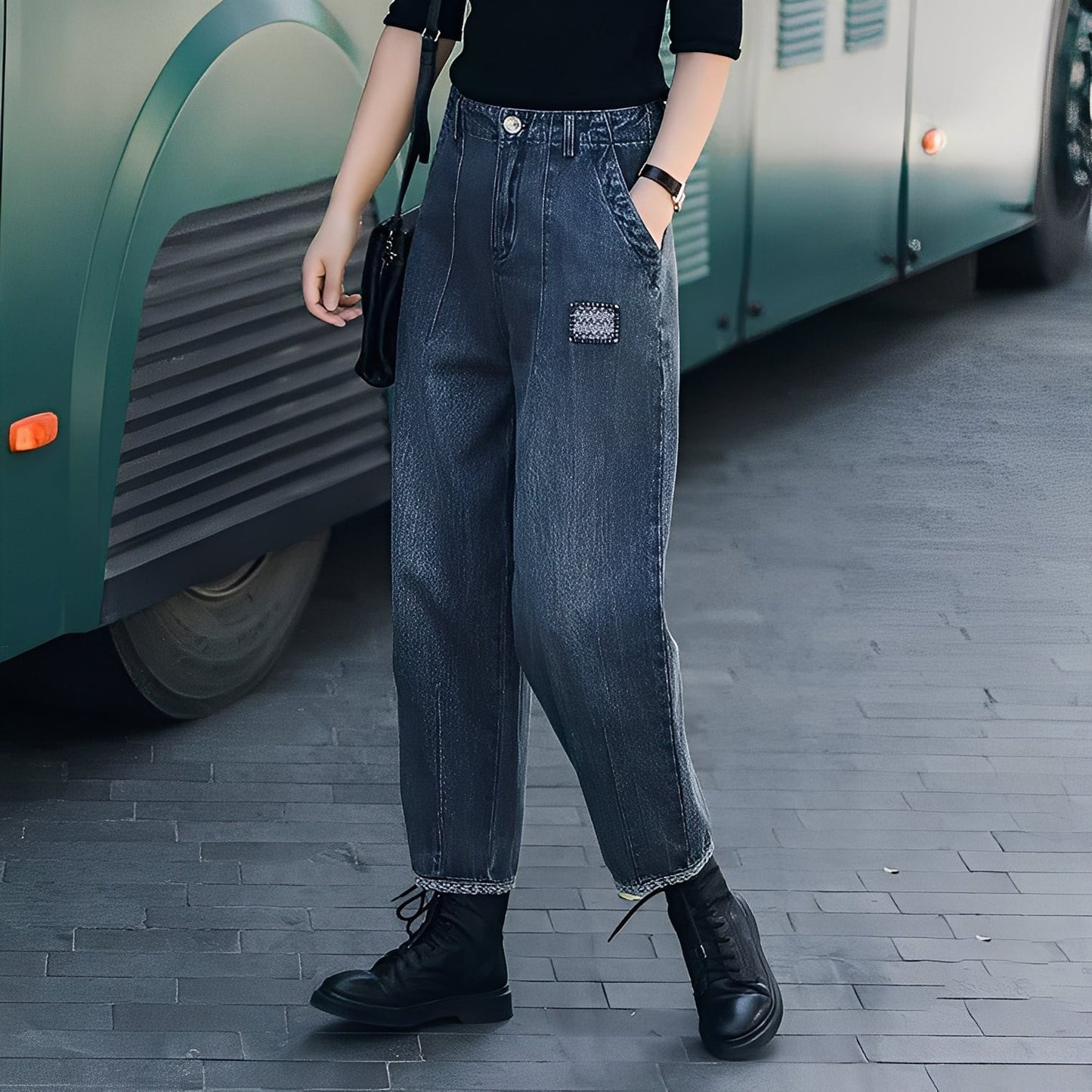 Shirlee - Modische Damenjeans mit hohem Bund