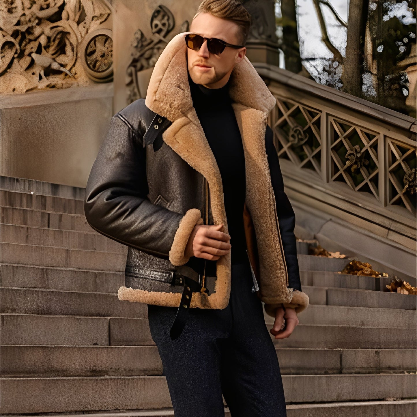 Leandro – Robuste Herrenlederjacke