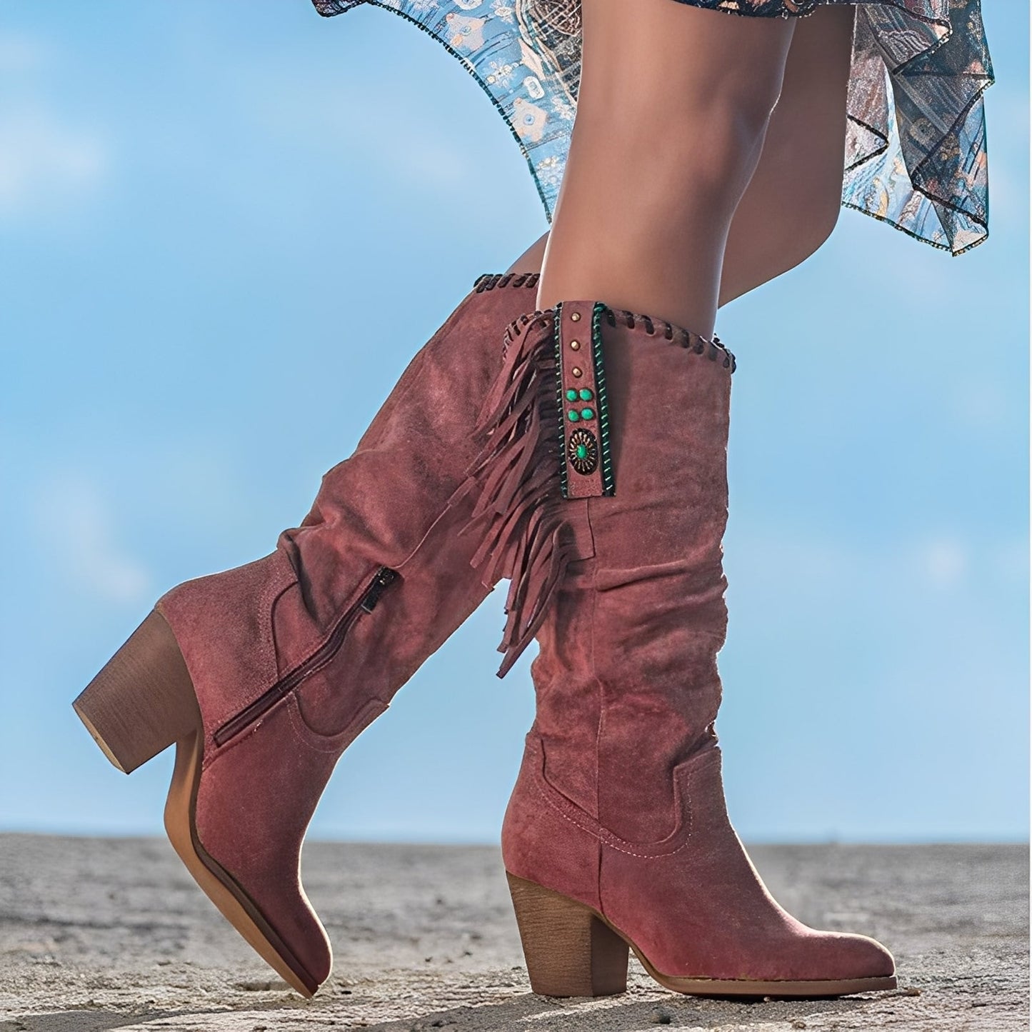 Ronnette - Bequeme Leder-Westernstiefel für Damen