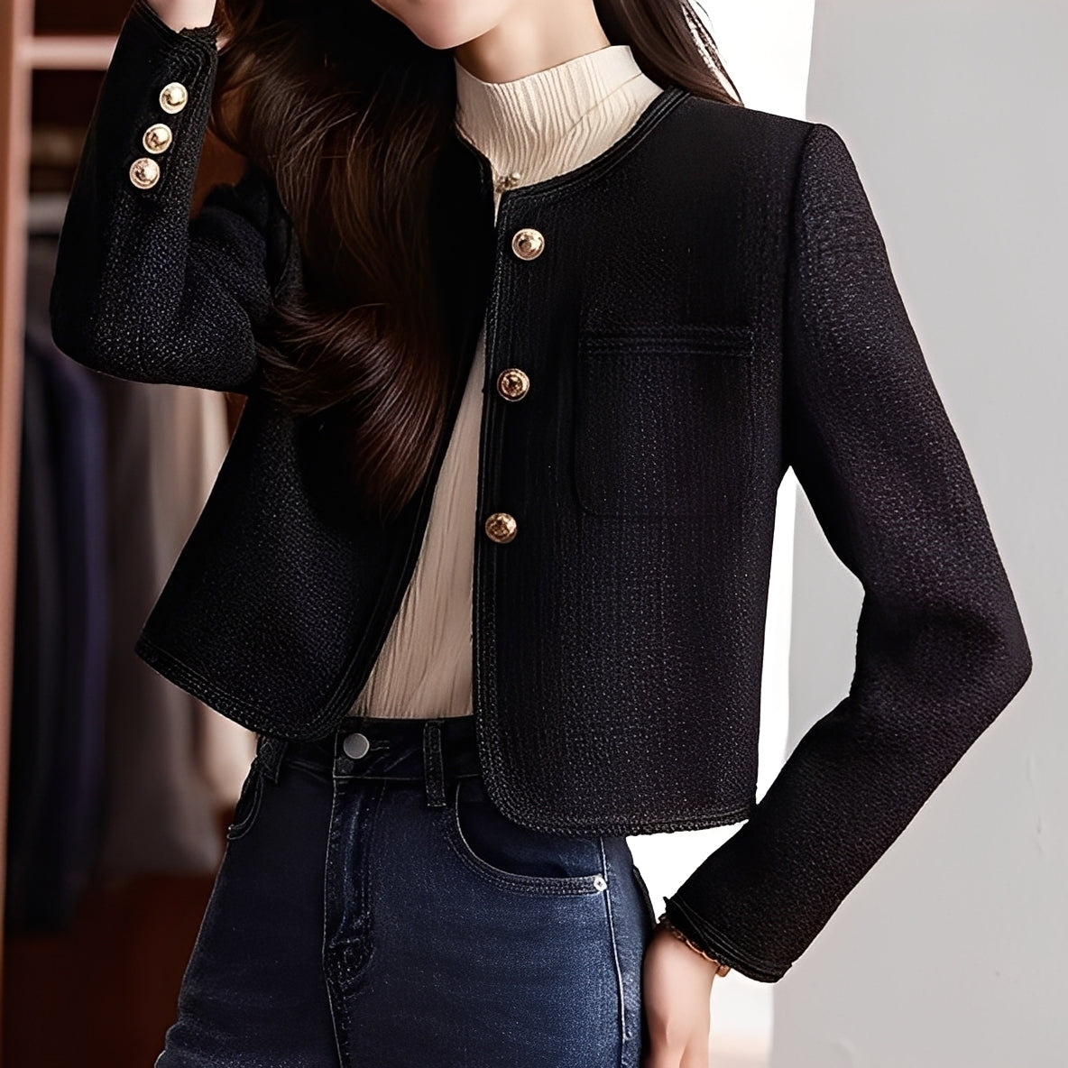 Trecia - Schicke kurze Damenjacke aus Tweed