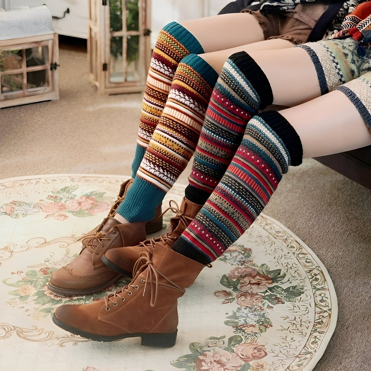 Suzanna - Trendige, warme, dicke Baumwollsocken für Damen