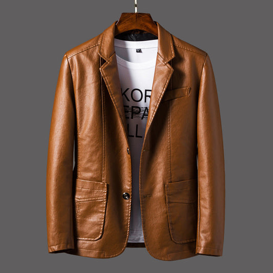 Duncan - Herrenlederjacke mit zeitgemäßem Knopfdesign