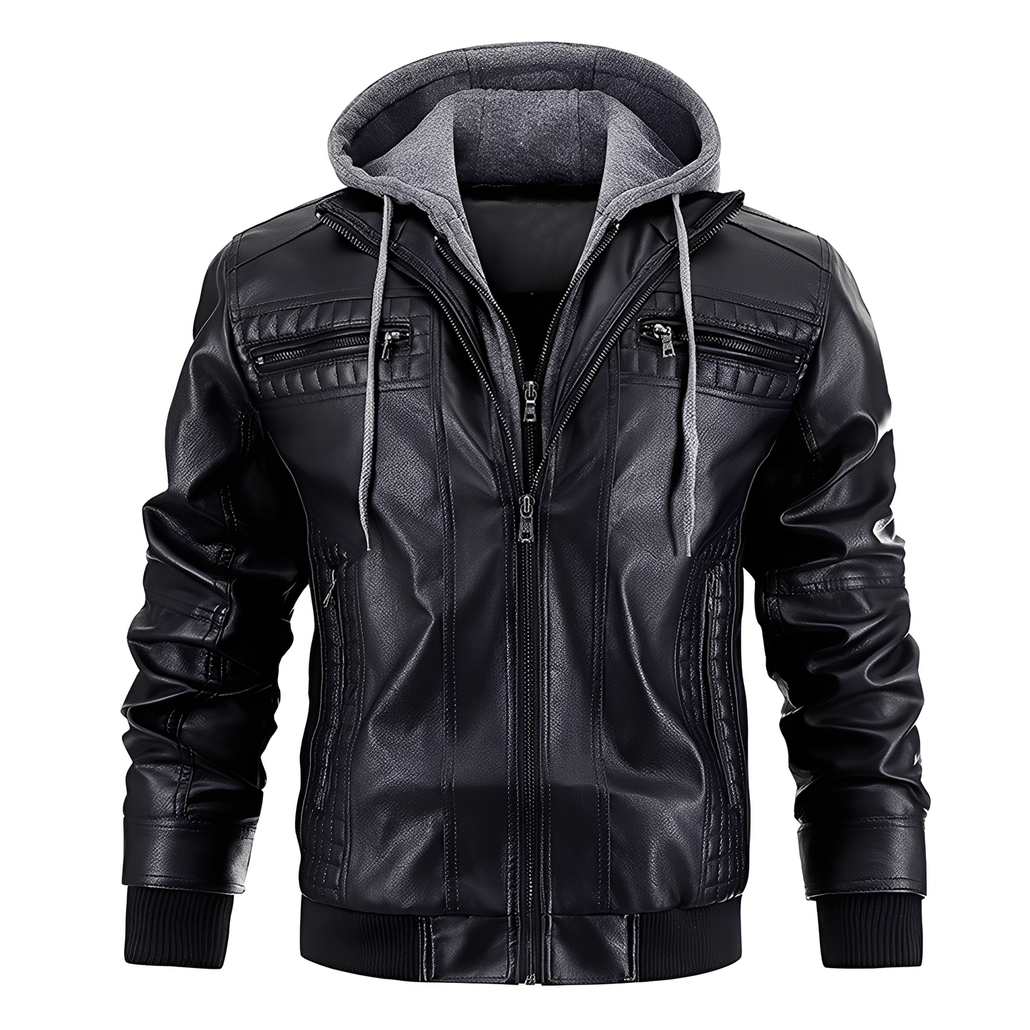 Everard - Klassische Herren-Motorradjacke mit Kapuze