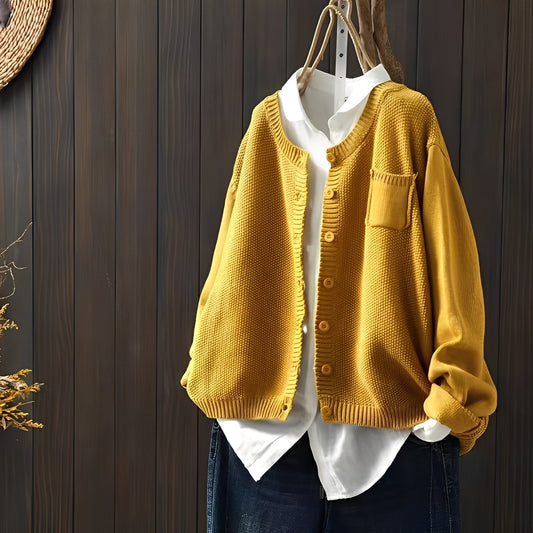 Shanon - Klassische, locker geschnittene Damen-Strickjacke