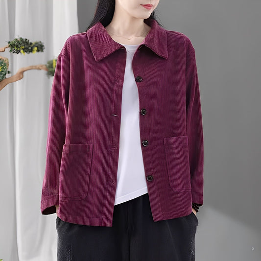 Chloe - Bequeme Cordjacke mit Taschen für Damen
