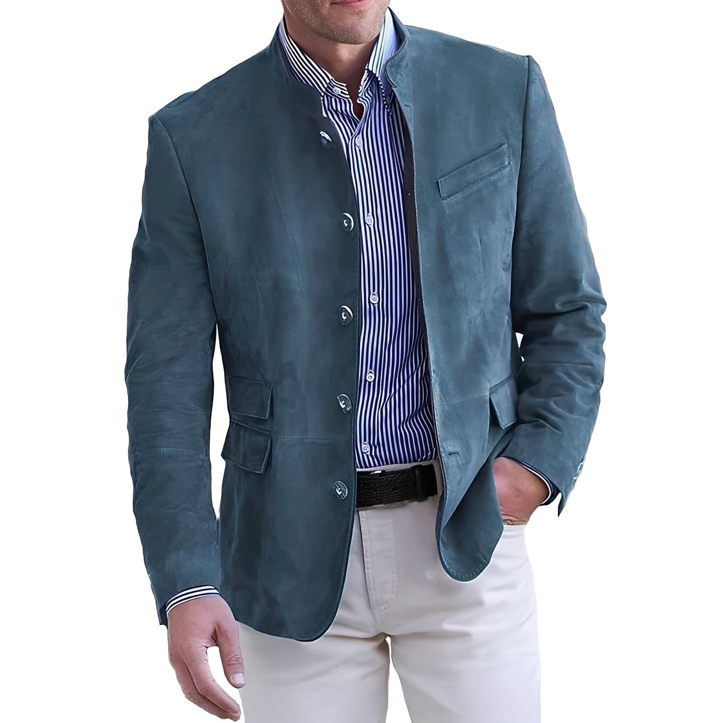 Geoffrey - Leichte Herrenjacke mit Knöpfen