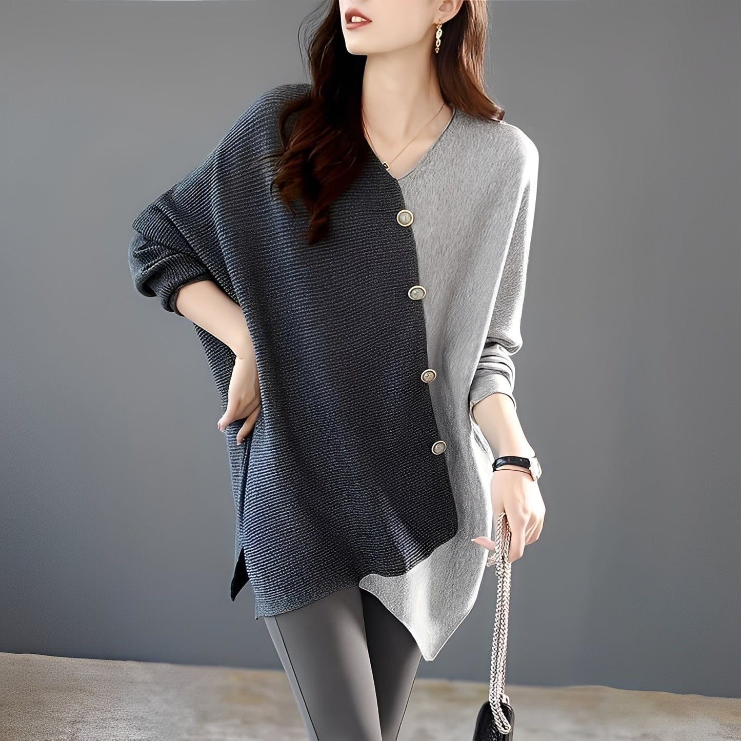 Madilynn - Bequemer Pullover für Damen mit Patch-Design