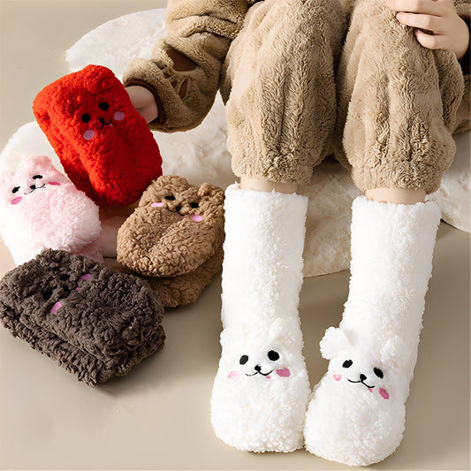 Judith - Stilvolle Winterbodysocken aus Samt für Frauen