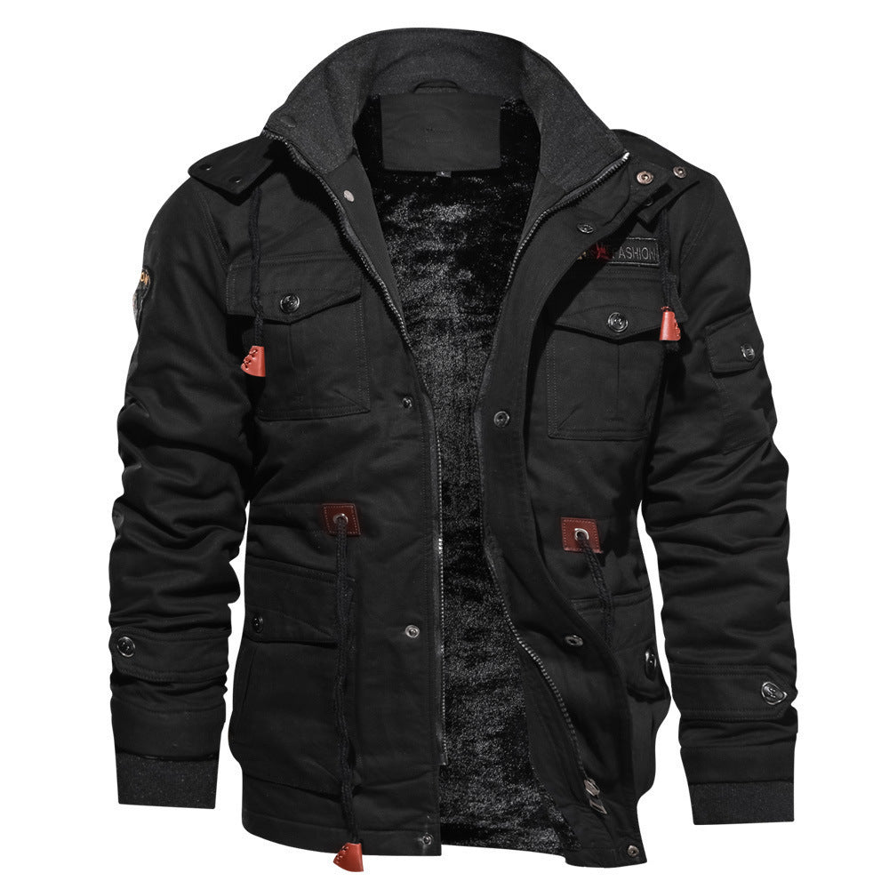 Dominic - Premium Samtjacke mit abnehmbarer Kapuze für Herren