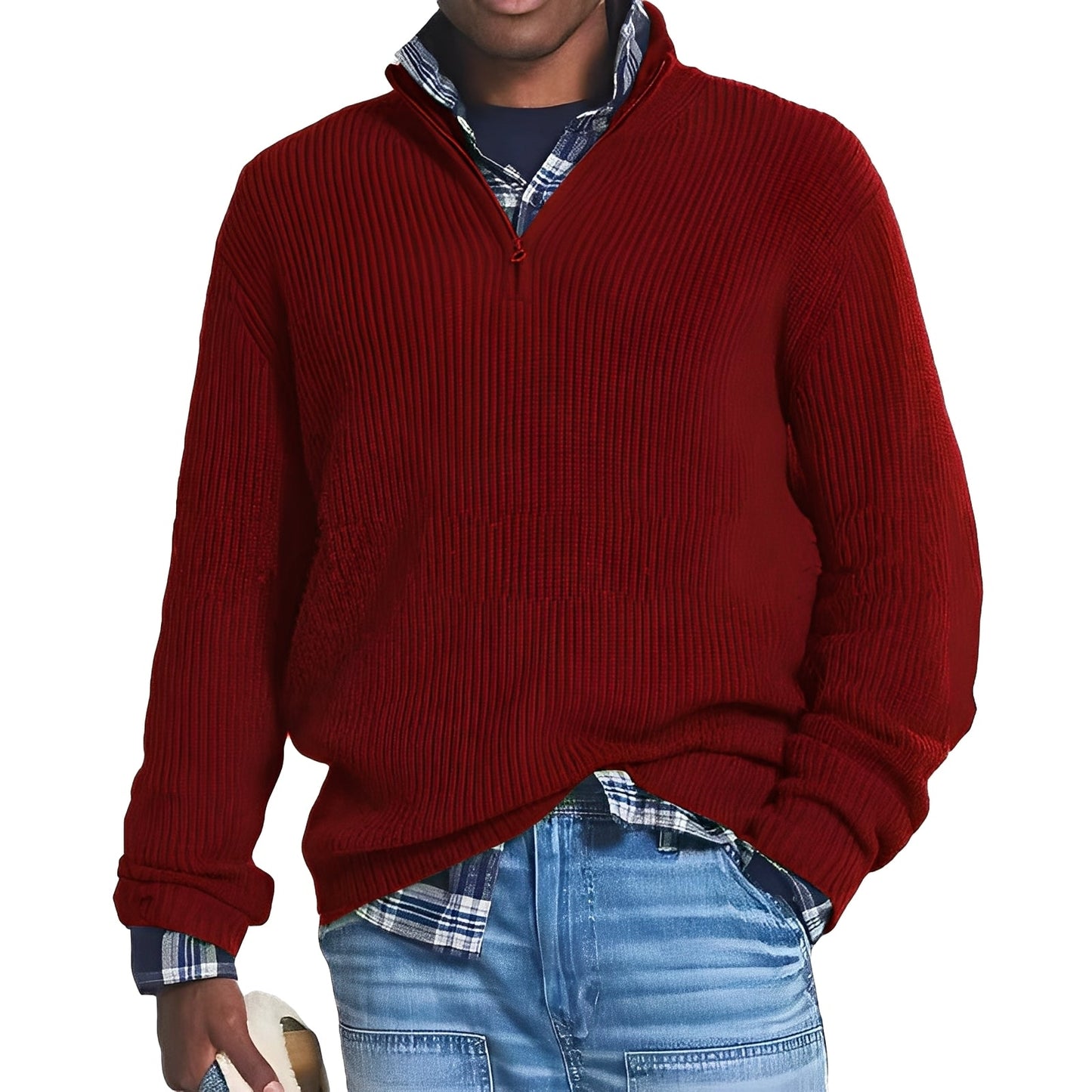 Edward - Zeitgemäßer Kaschmirpullover für Herren mit Zipper