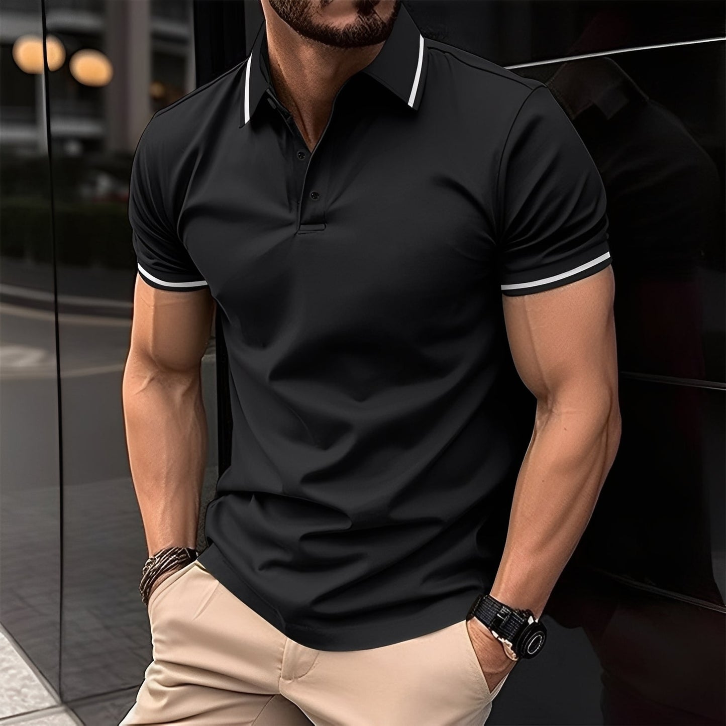 Mervyn - Bequeme Herren-Sportshirts mit kurzen Ärmeln