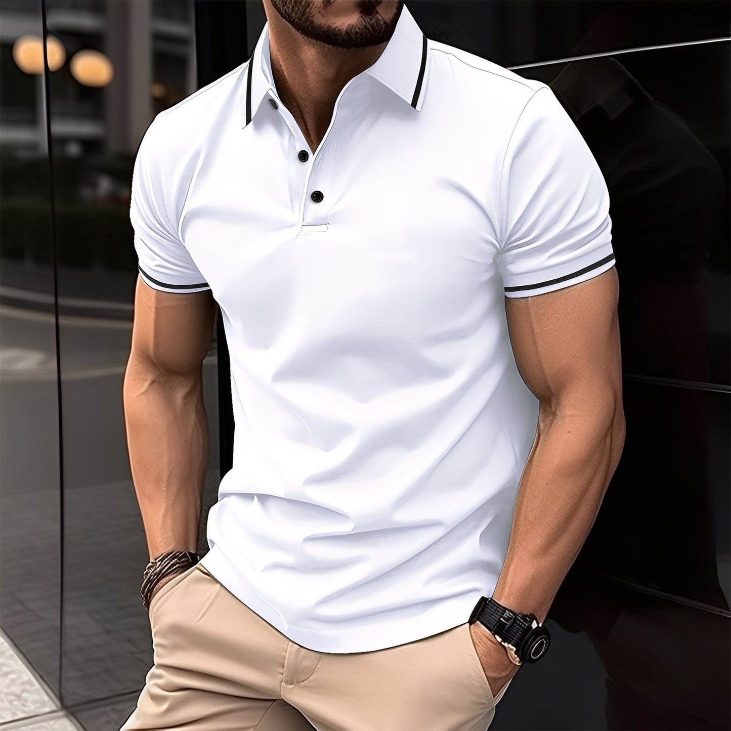 Mervyn - Bequeme Herren-Sportshirts mit kurzen Ärmeln